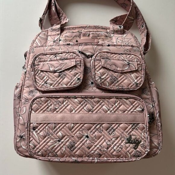 Lug Puddle Jumper LE Convertible Tote Bag Sketch Floral Blush Work/Gym/Travel - Picture 7 of 15